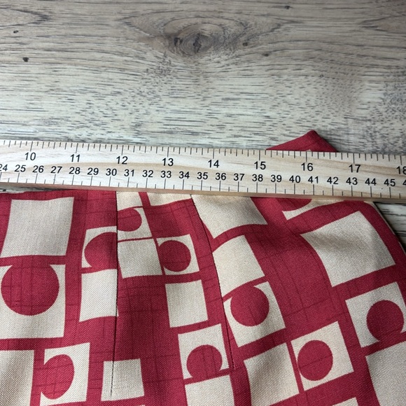 Women’s Talbots Silk Pants with Red and Beige Design Size 14 - Picture 6 of 7